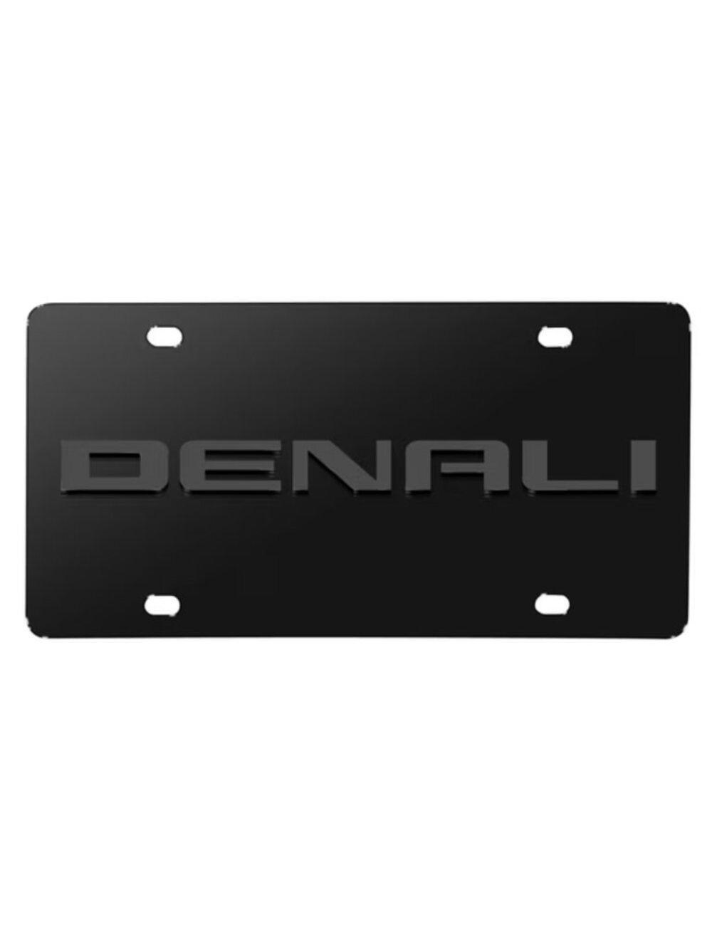 iPick Image for GMC Denali 3D Gunmetal Gray Name Logo on Black Stainless Steel L